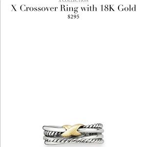 X crossover ring with 18k gold size 7